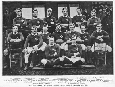 Walisische Fußballnationalmannschaft, 2. Januar 1892 von English Photographer